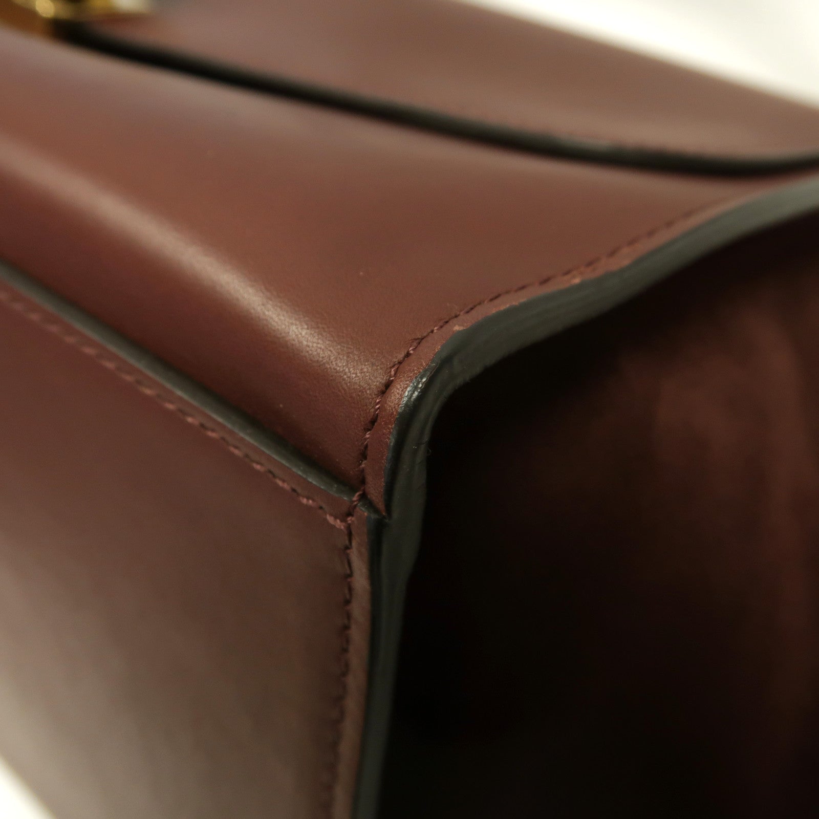 CELINE **【激減優惠】牛皮皮革Trapeze金扣手挽肩背兩用袋紅棕色