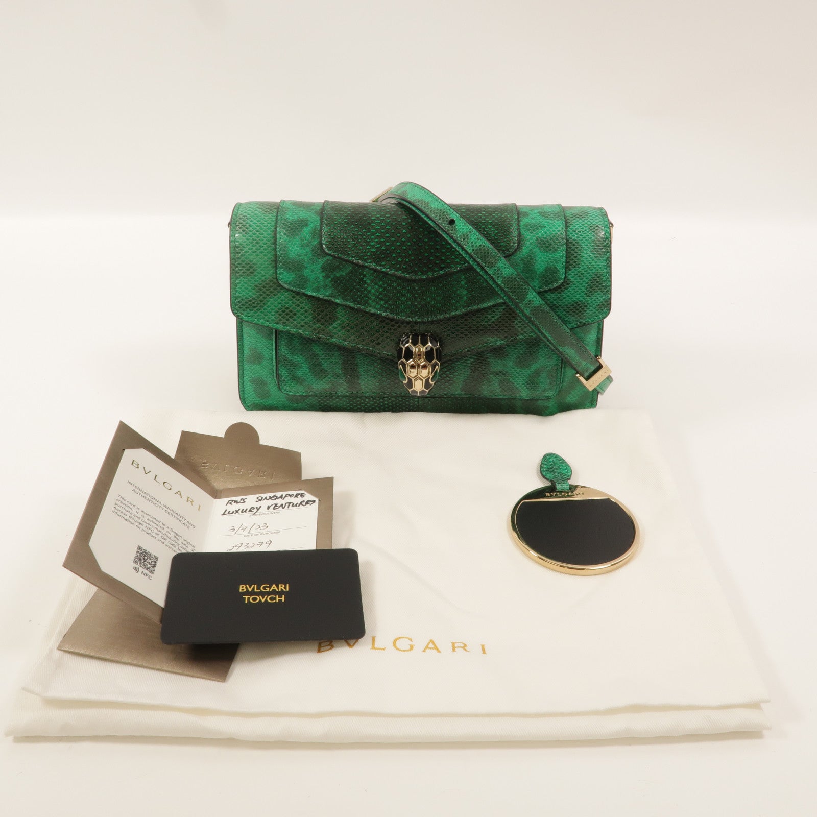 BVLGARI 蜥蝪皮革Serpenti Forever East West鏈帶肩背袋