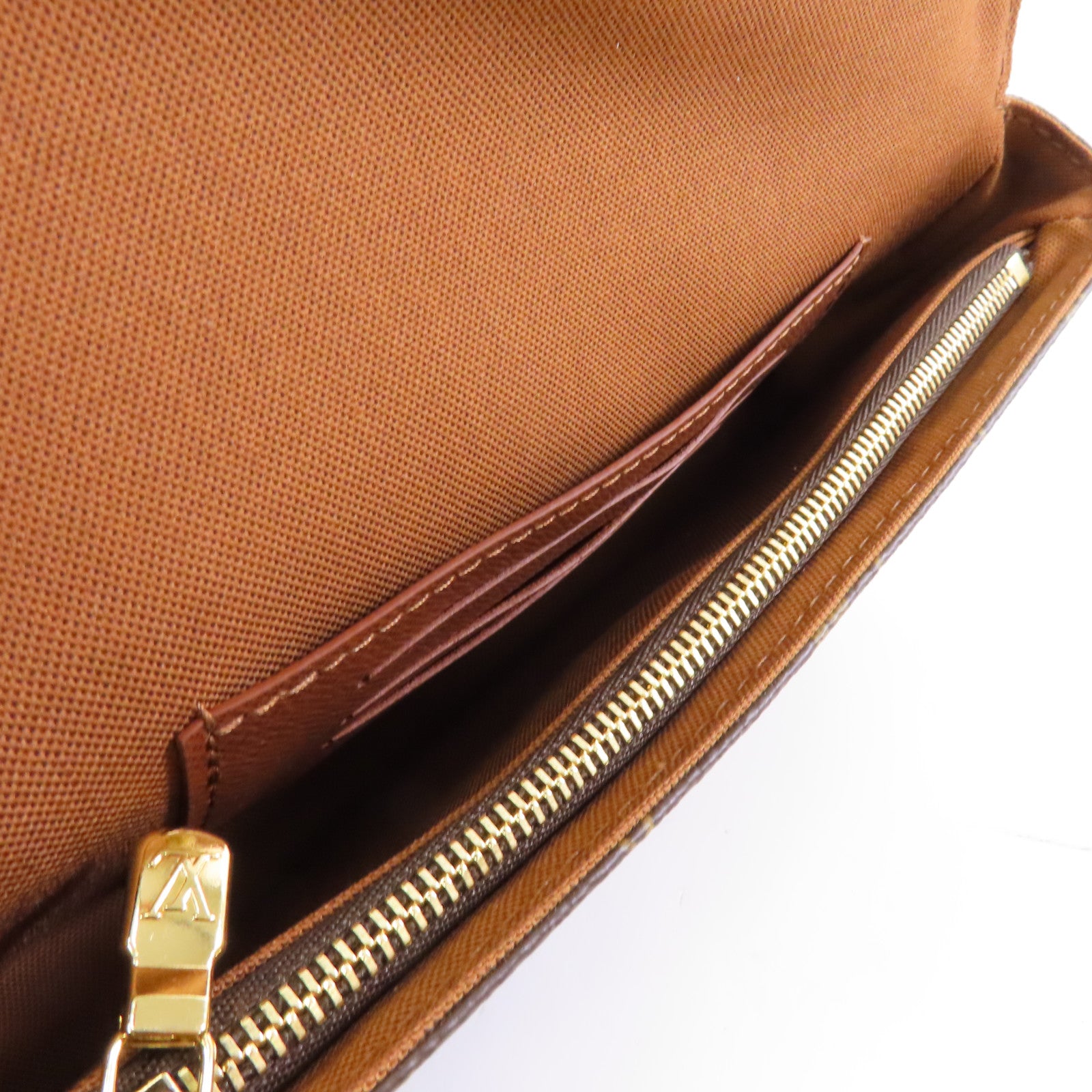 LOUIS VUITTON Monogram Wallet On Chain Ivy金扣鏈帶肩背袋啡色
