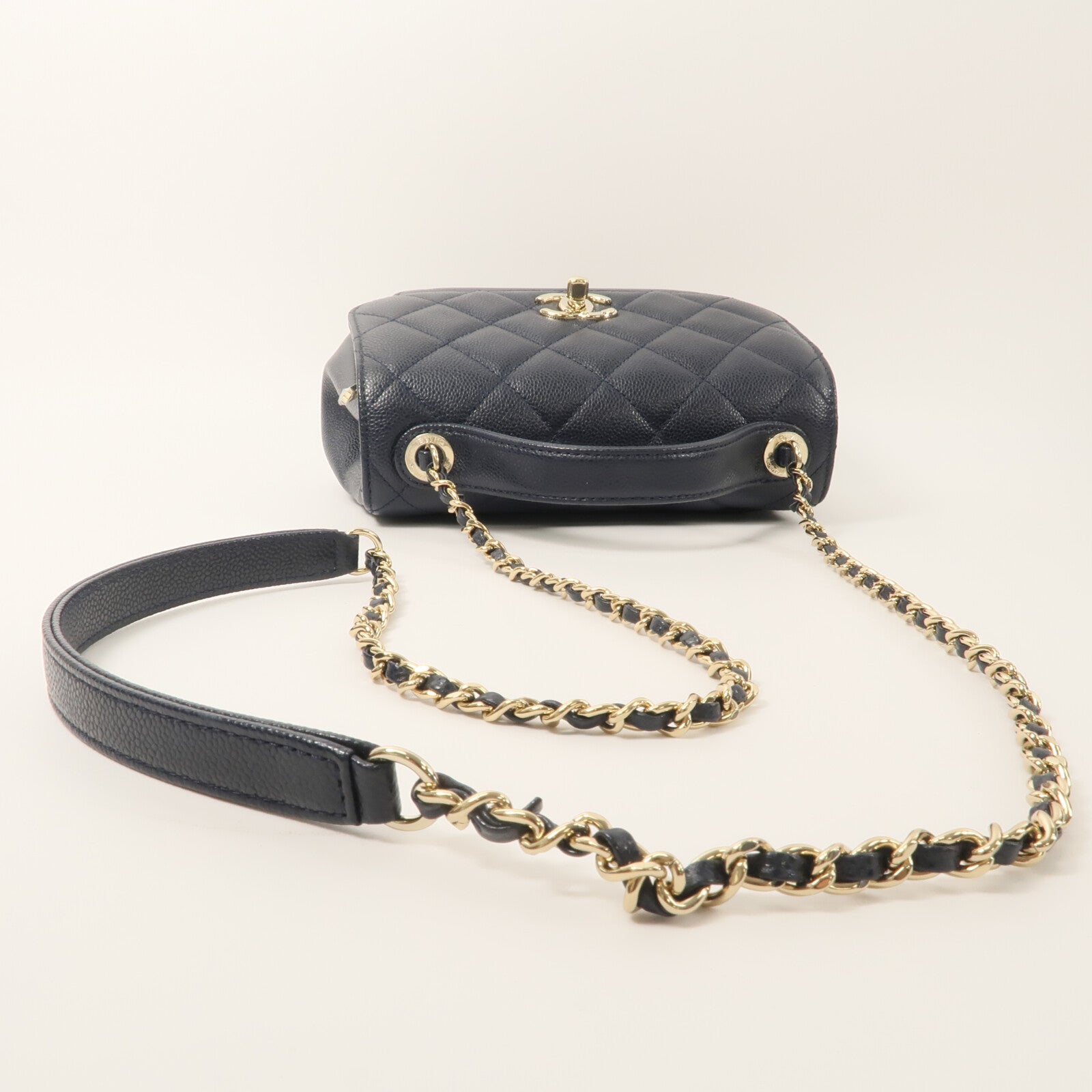CHANEL 牛皮皮革Bussiness Affinity Small鏈帶手挽肩背兩用袋