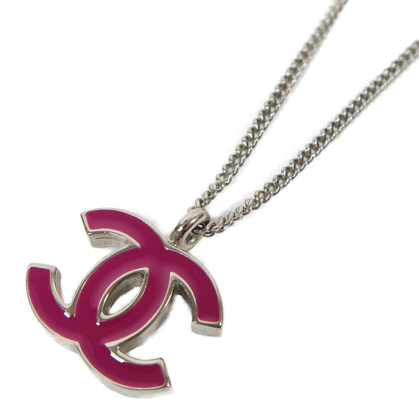 CHANEL 金屬Necklace項鍊銀色/紫色