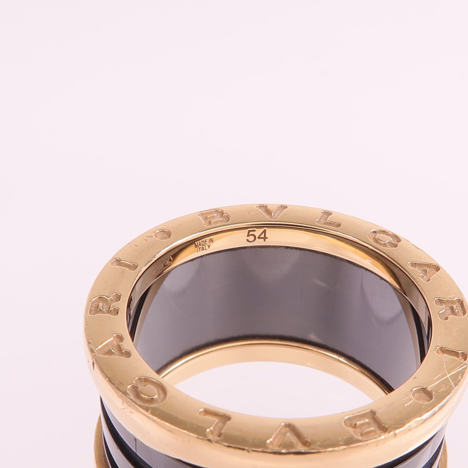 BVLGARI 18K玫瑰金/陶瓷B.zero1 Ring戒指Bvlgari#54/US#6.5