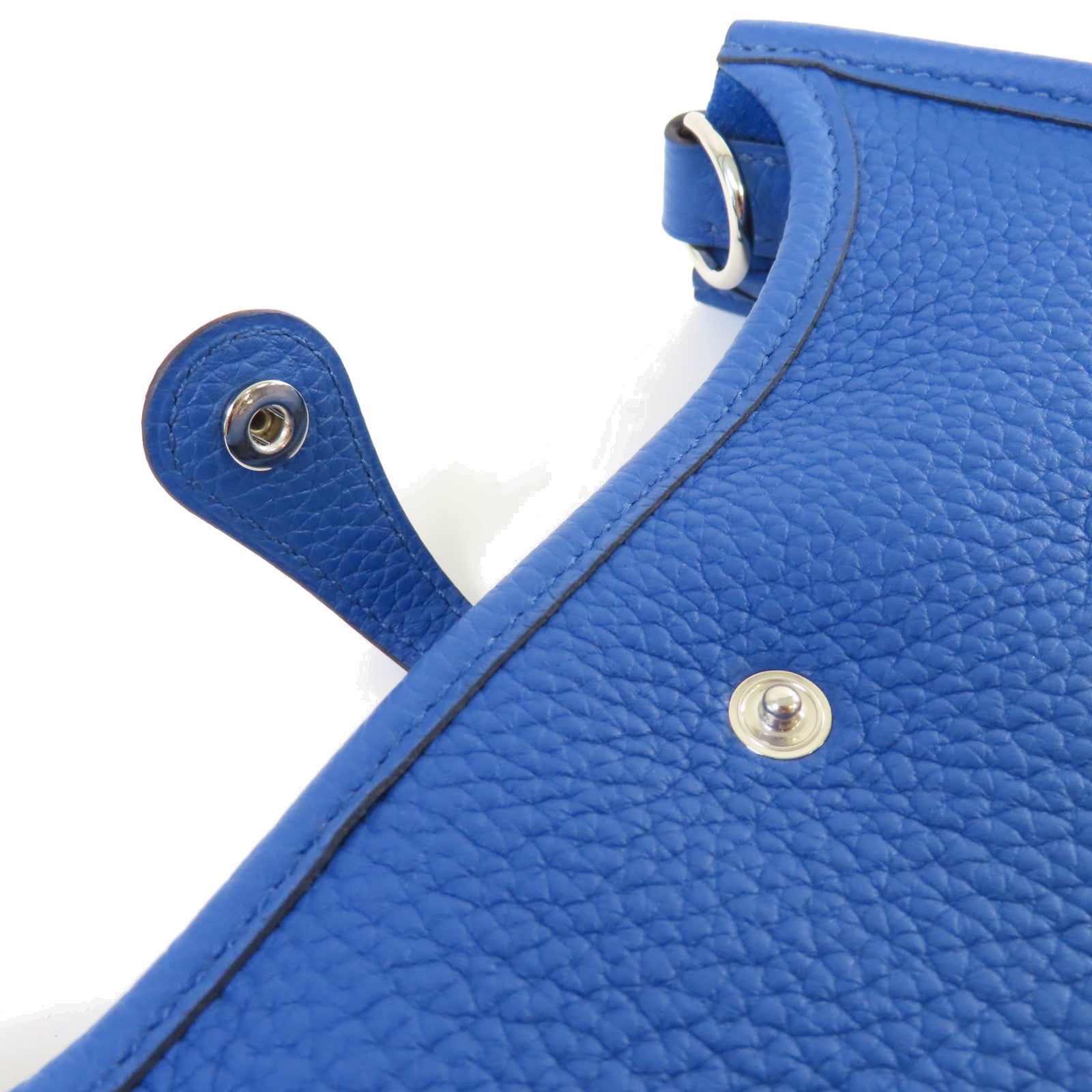 HERMES **【激減優惠】Clemence皮革Evelyne TPM Shoulder Bag銀扣肩背袋71 Frances Blue/法國藍色