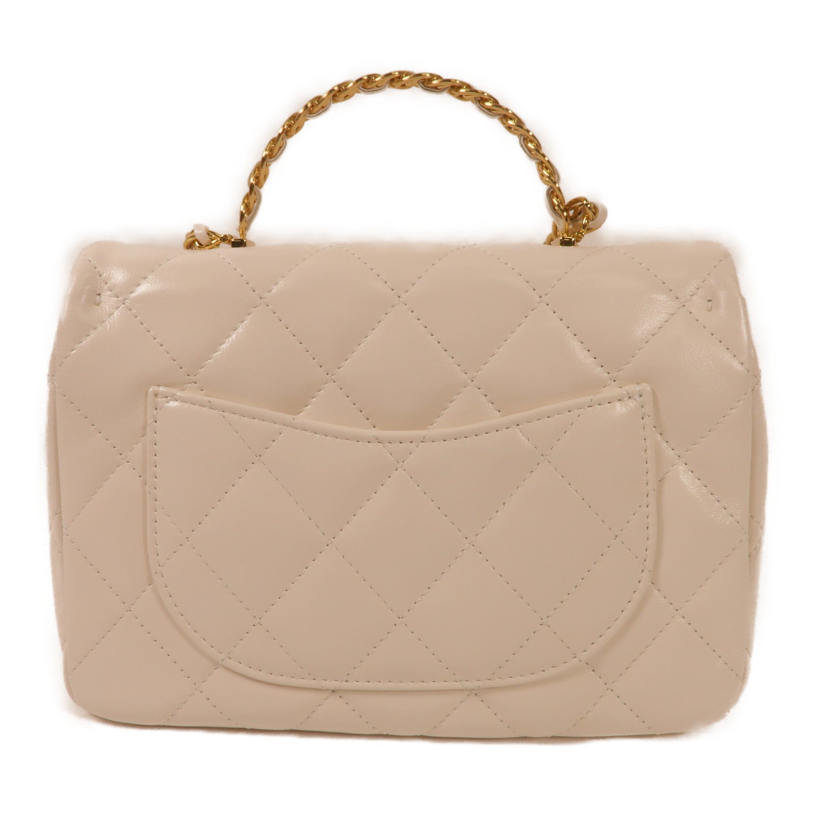 CHANEL 羊皮皮革Flap Bag金扣手挽肩背兩用袋
