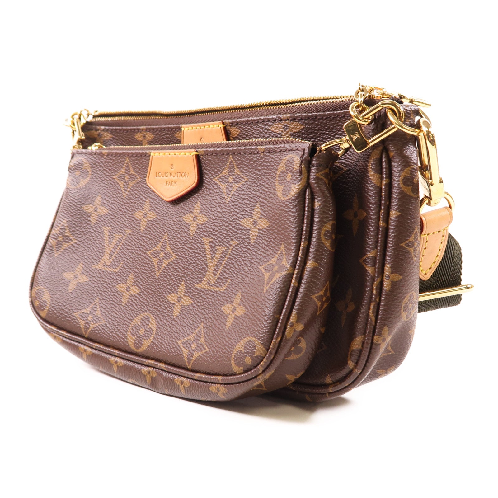 LOUIS VUITTON Monogram Multi Pochette Accessoires金扣鏈帶手挽肩背兩用袋