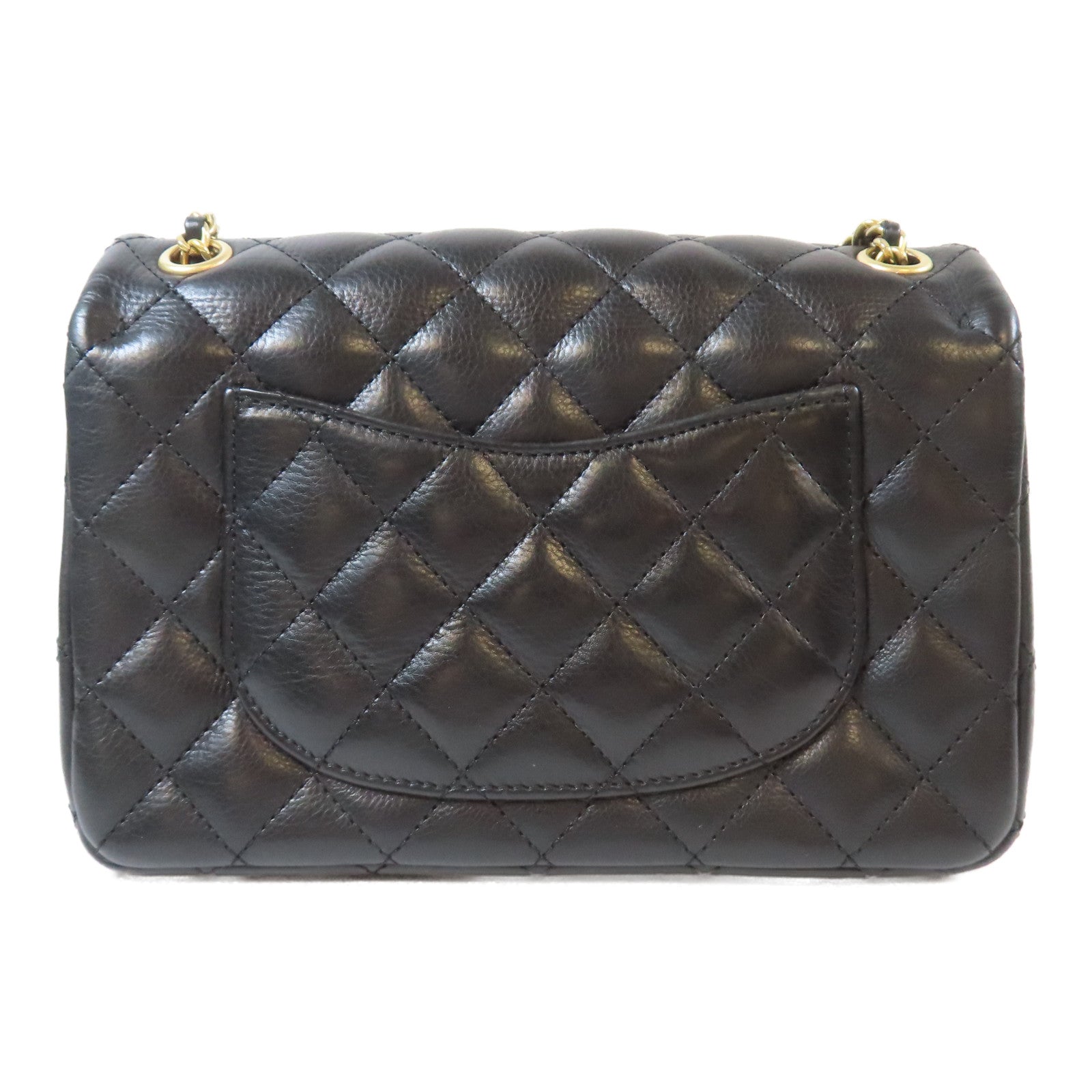 CHANEL 【激減優惠】菱格羊皮皮革Chain Shoulder金扣鏈帶肩背袋黑色