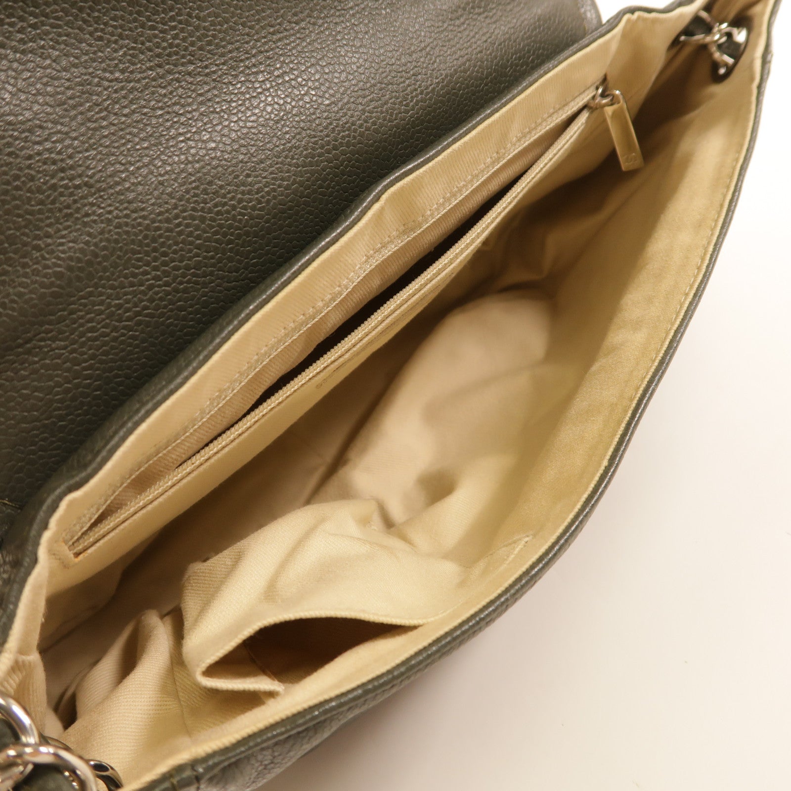 CHANEL 牛皮皮革Shoulder Bag銀扣鏈帶肩背袋