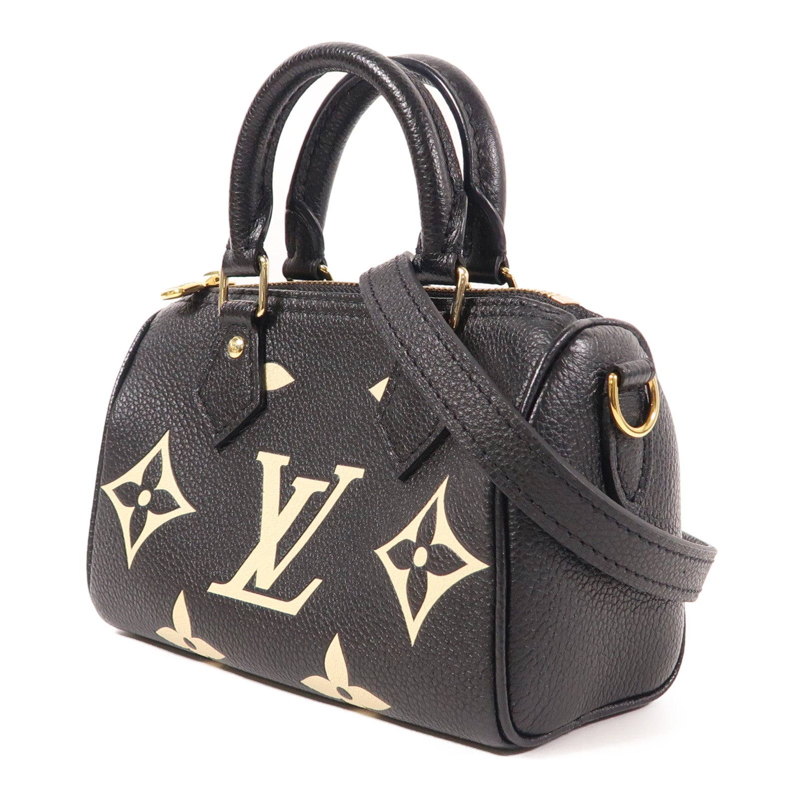 LOUIS VUITTON Monogram Empreinte Nano Speedy金扣手挽肩背兩用袋