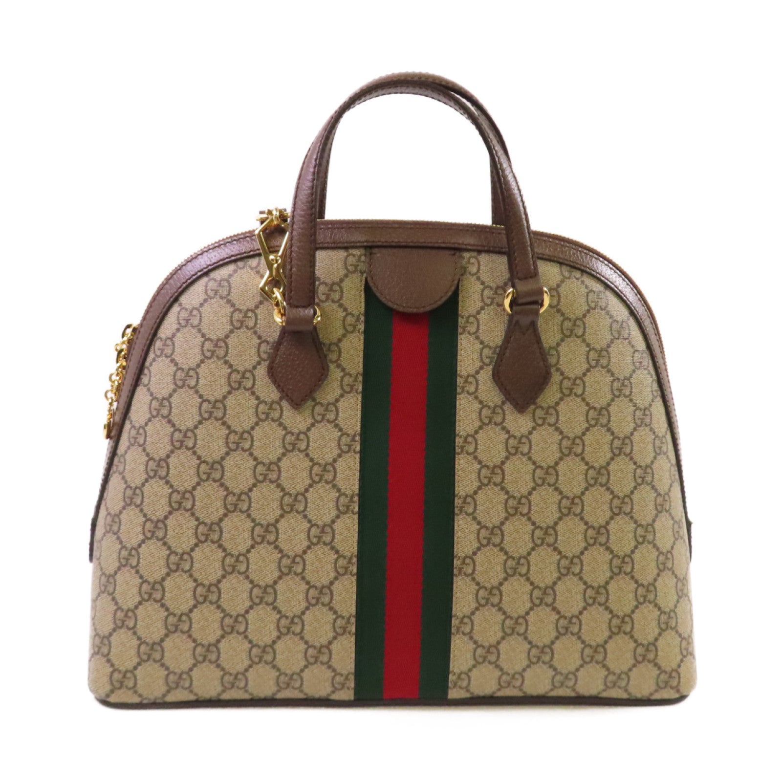 GUCCI 塗層帆布Ophidia GG 2Way Shoulder Bag金扣手挽肩背兩用袋啡色