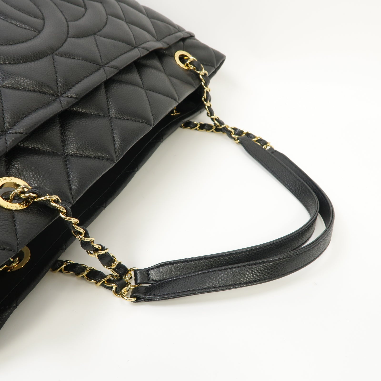 CHANEL 【激減優惠】菱格牛皮皮革Chain Shoulder Bag金扣鏈帶肩背袋黑色