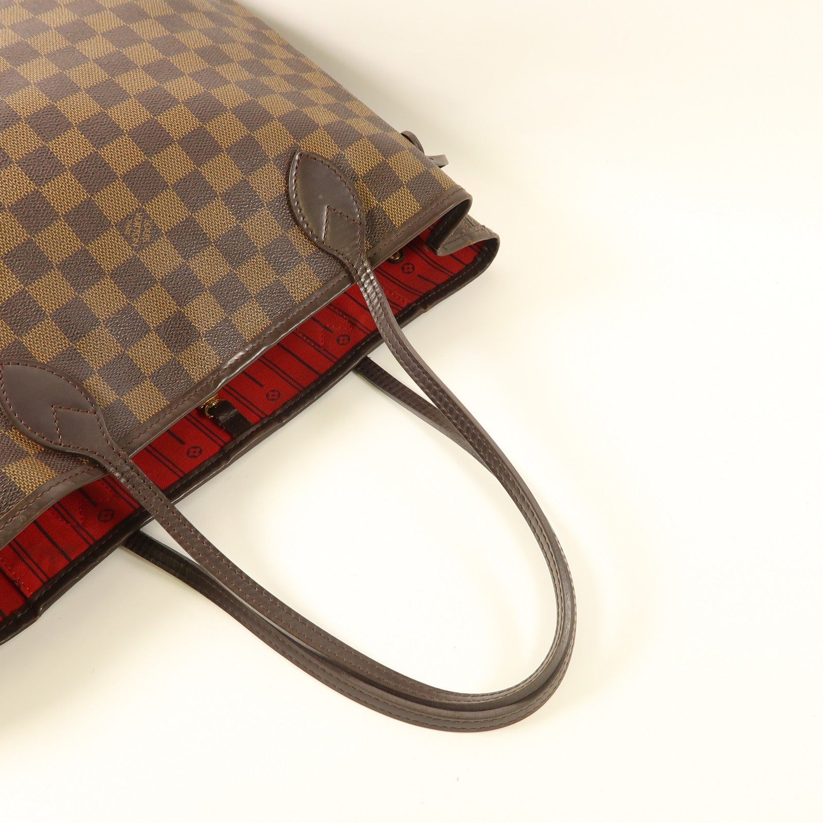 LOUIS VUITTON 【激減優惠】Damier Neverfull MM金扣手挽袋棕色