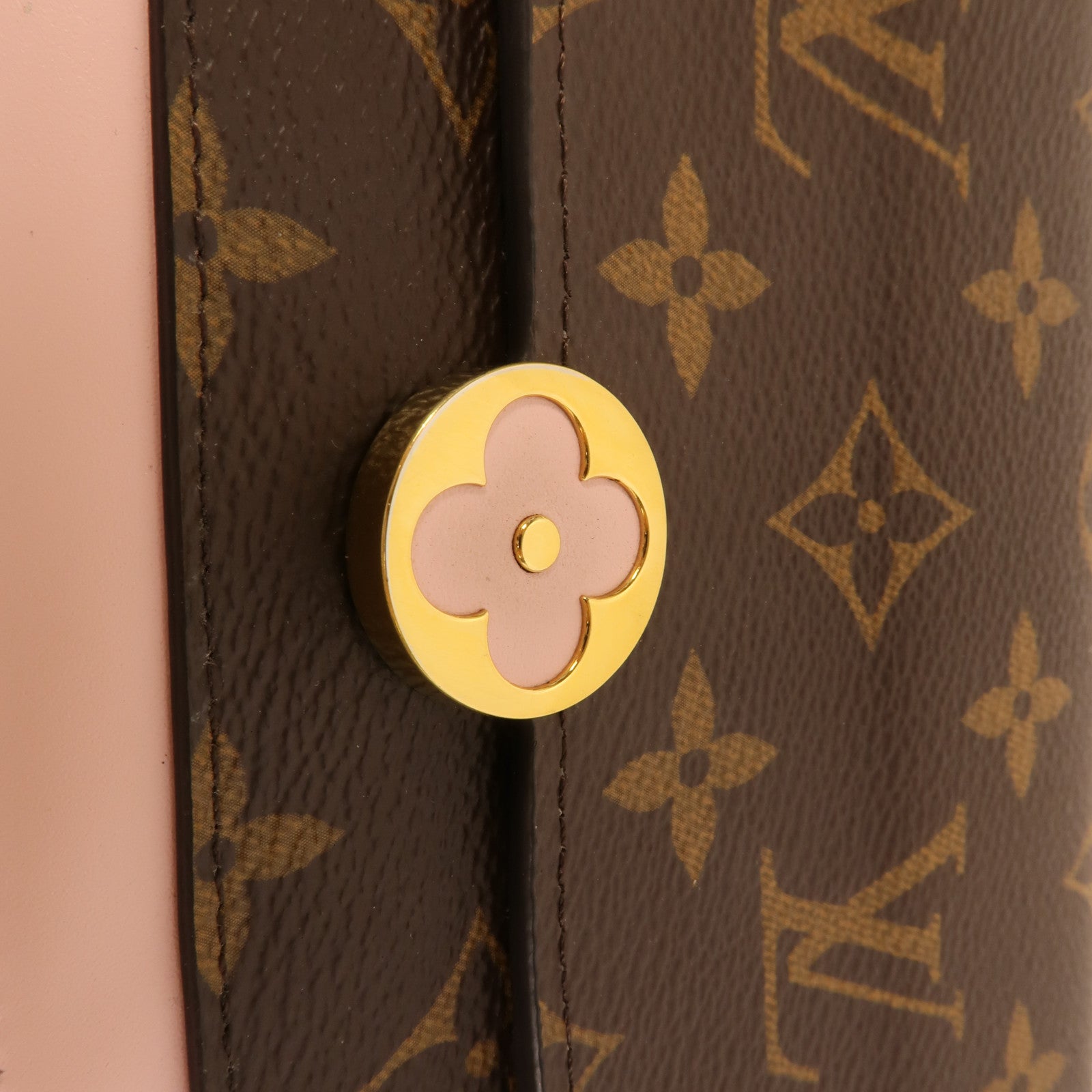 LOUIS VUITTON Monogram Flore Chain Wallet金扣鏈帶肩背袋