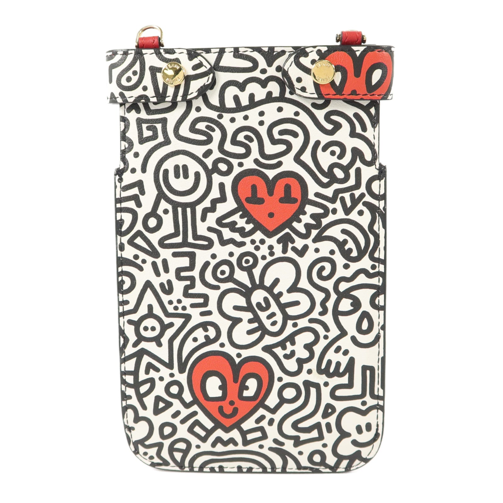 FENDI 牛皮皮革Peekaboo Phone Pouch電話肩背袋