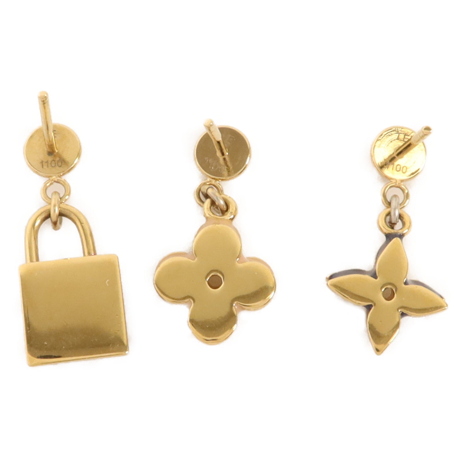 LOUIS VUITTON 銅/琺瑯Monogram Sweet Charms Earrings Set耳環