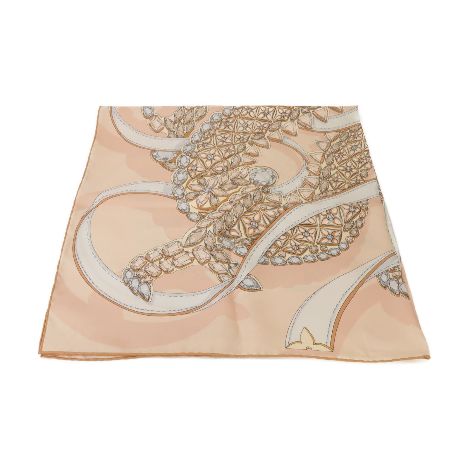 LOUIS VUITTON 絲質Precious Dragon 90絲巾粉紅色