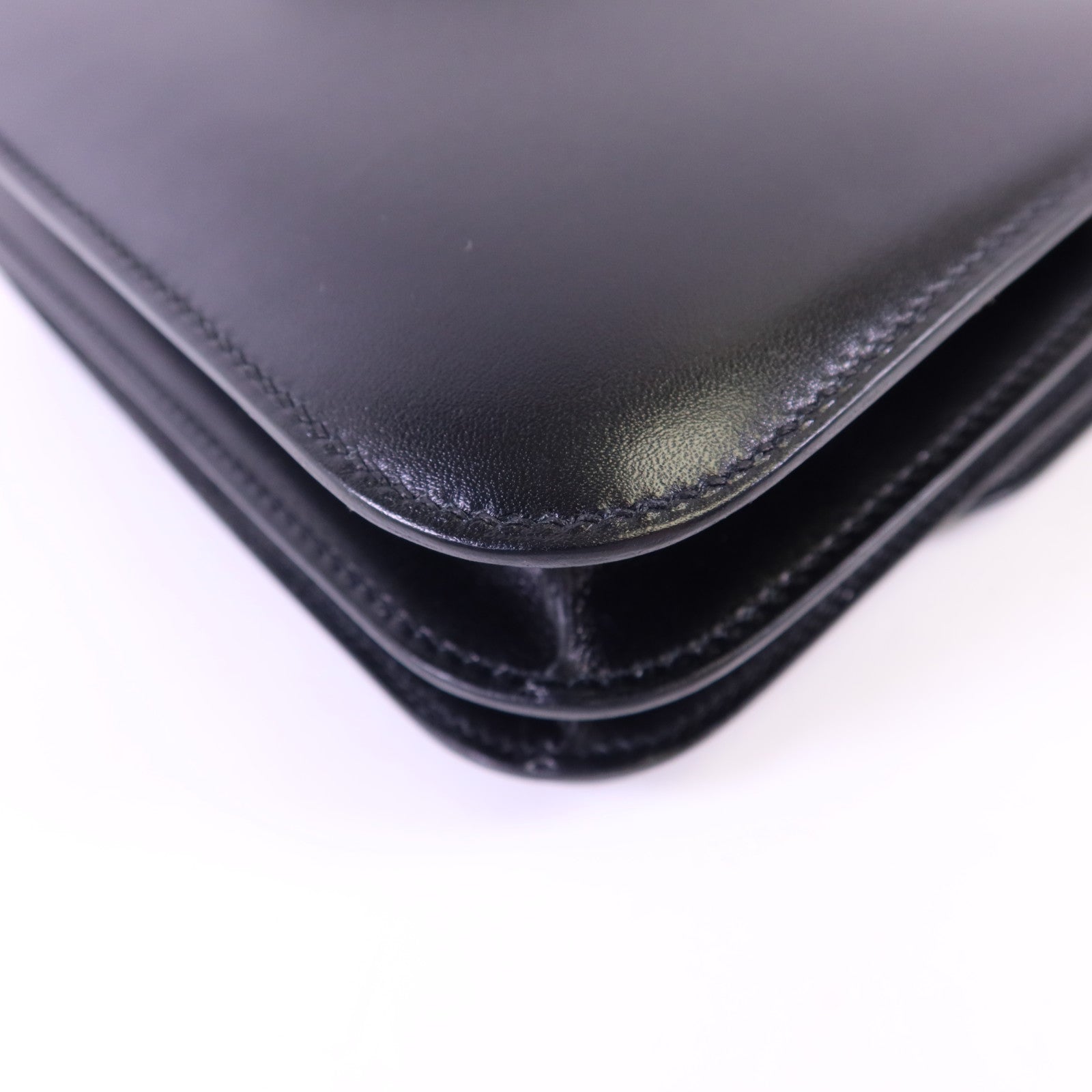 HERMES Box Calf皮革Constance Mini金扣肩背袋Noir