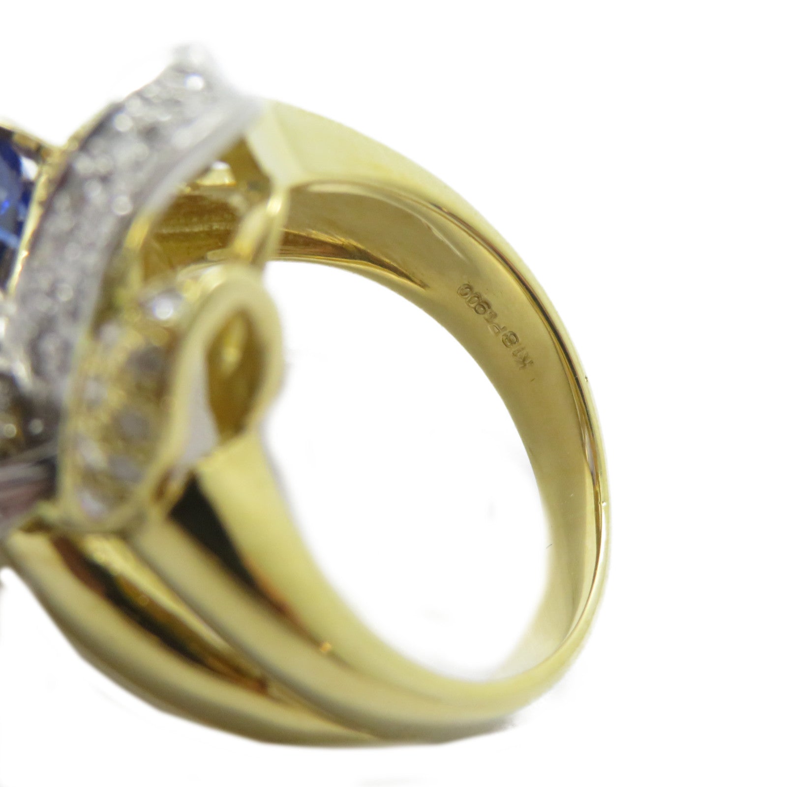 JEWELRY 【激減優惠】18K黃金/PT900鉑金Tanzanite Ring 2.76ct坦桑石/0.45ct鑽石戒指US#6