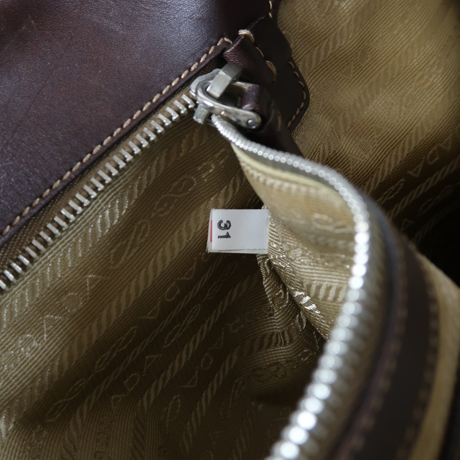 PRADA 帆布Shoulder Bag銀扣手挽肩背兩用袋啡色