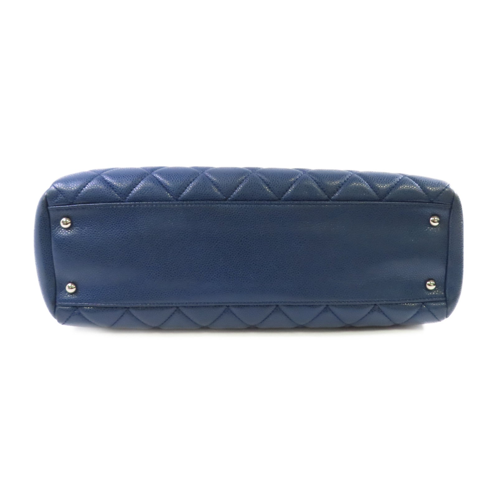 CHANEL 【激減優惠】菱格牛皮皮革Chain Shoulder Bag銀扣鏈帶肩背袋寶藍色
