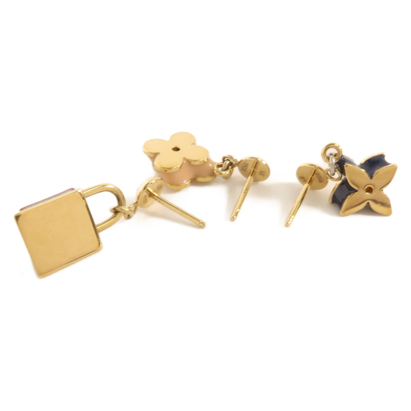 LOUIS VUITTON 銅/琺瑯Monogram Sweet Charms Earrings Set耳環