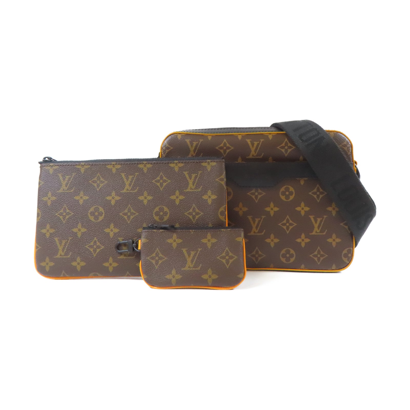 LOUIS VUITTON Monogram Trio肩背袋黑色/啡色