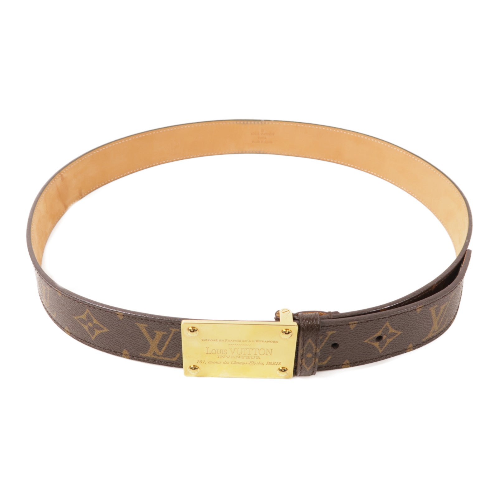 LOUIS VUITTON Monogram Ceinture Belt金扣皮帶