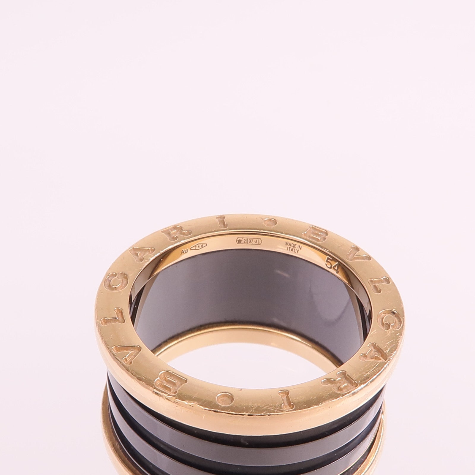 BVLGARI 18K玫瑰金/陶瓷B.zero1 Ring戒指Bvlgari#54/US#6.5