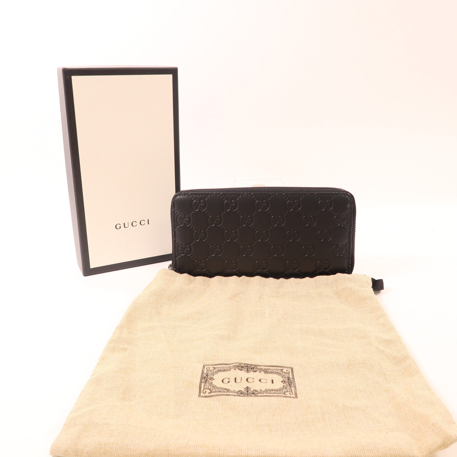 GUCCI 牛皮皮革Long Wallet銀扣長錢包