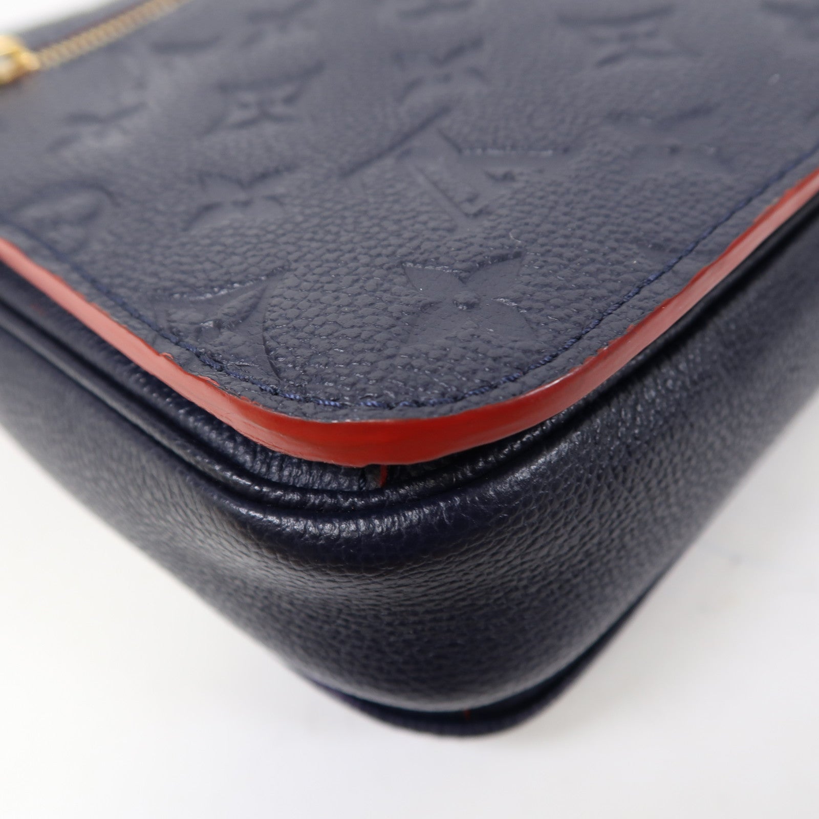 LOUIS VUITTON Monogram Empreinte Pochette Metis金扣手挽肩背兩用袋藍色