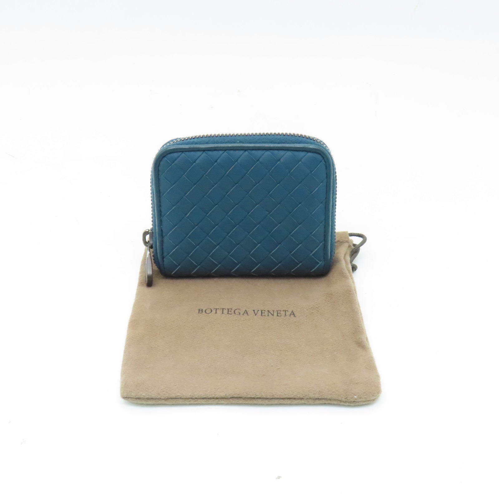 BOTTEGA VENETA 【激減優惠】織紋皮革Coin Case零錢包藍色