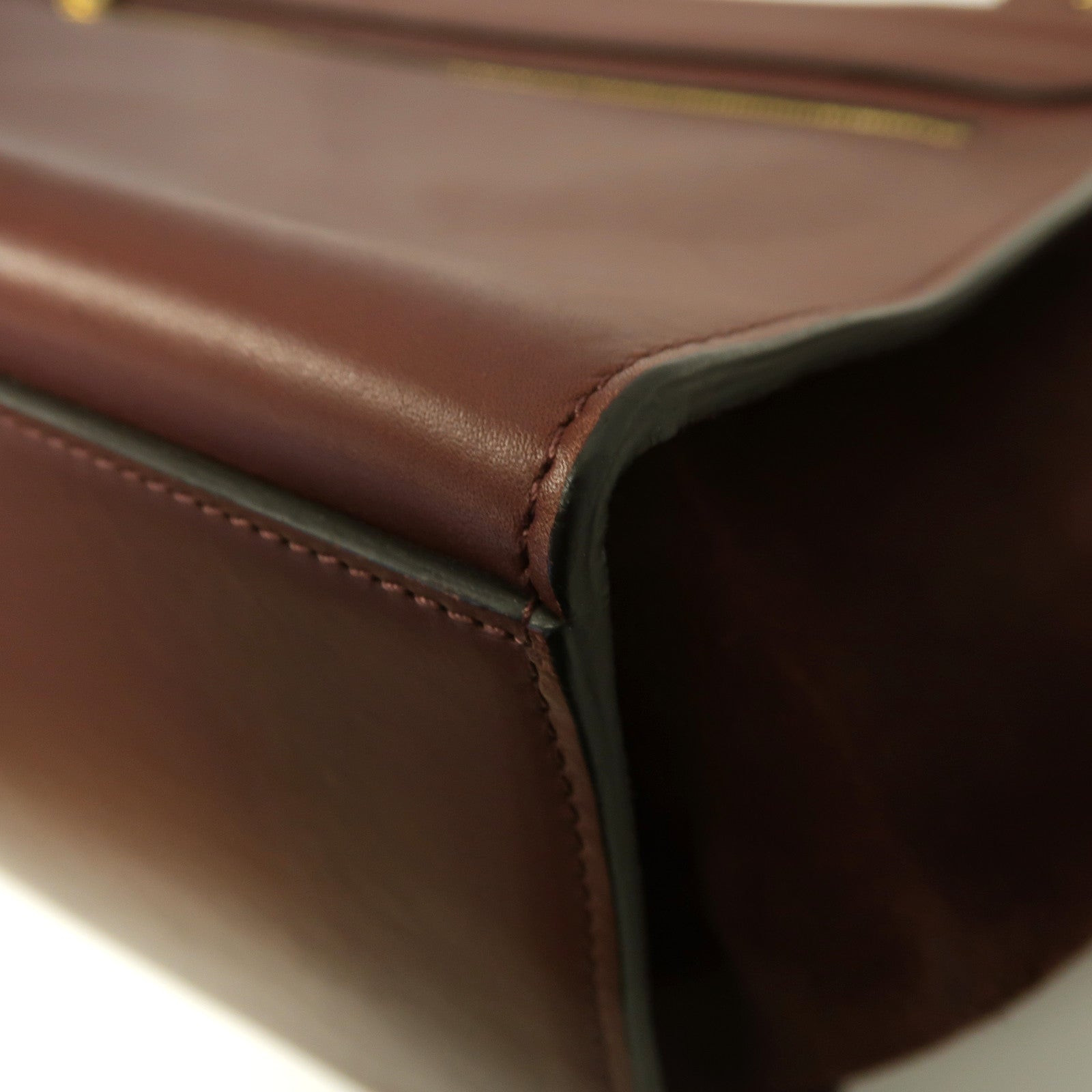CELINE **【激減優惠】牛皮皮革Trapeze金扣手挽肩背兩用袋紅棕色