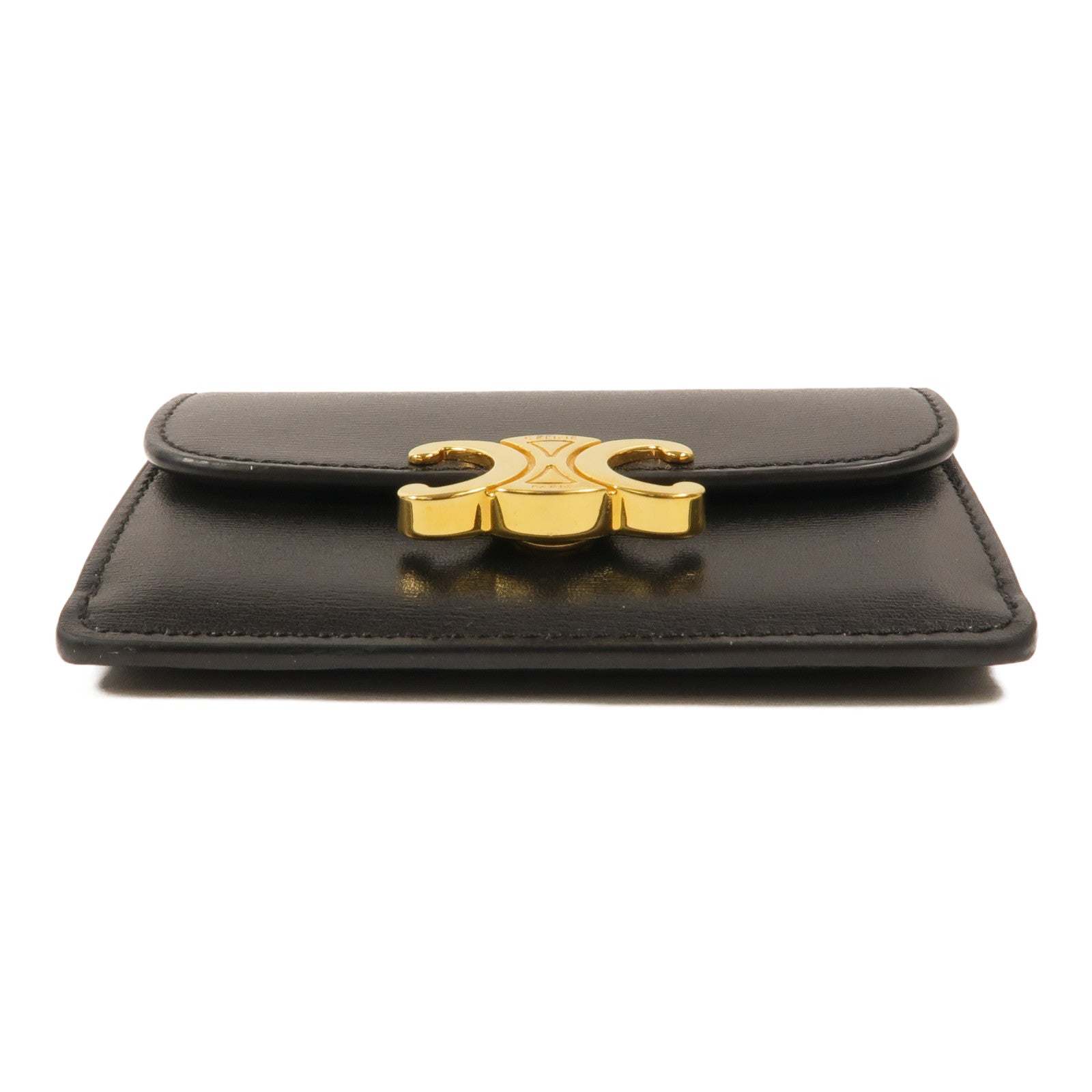 CELINE 牛皮皮革Card Holder With Flap Triomphe卡片套