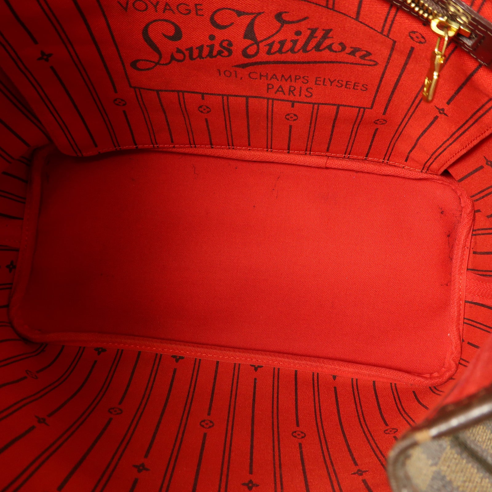 LOUIS VUITTON 【激減優惠】Damier Neverfull MM金扣手挽袋棕色