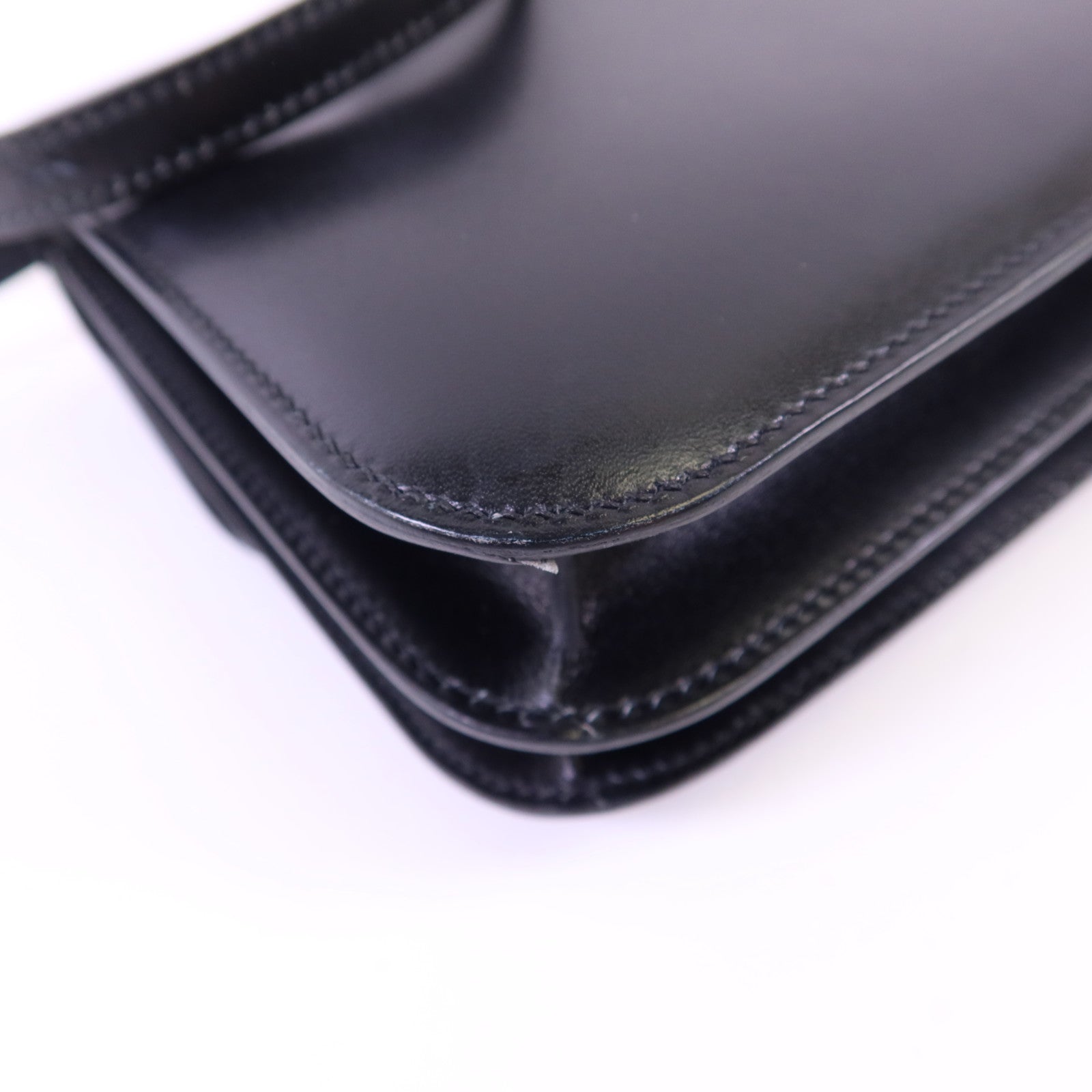 HERMES 【激減優惠】Box Calf皮革Constance Mini金扣肩背袋Noir