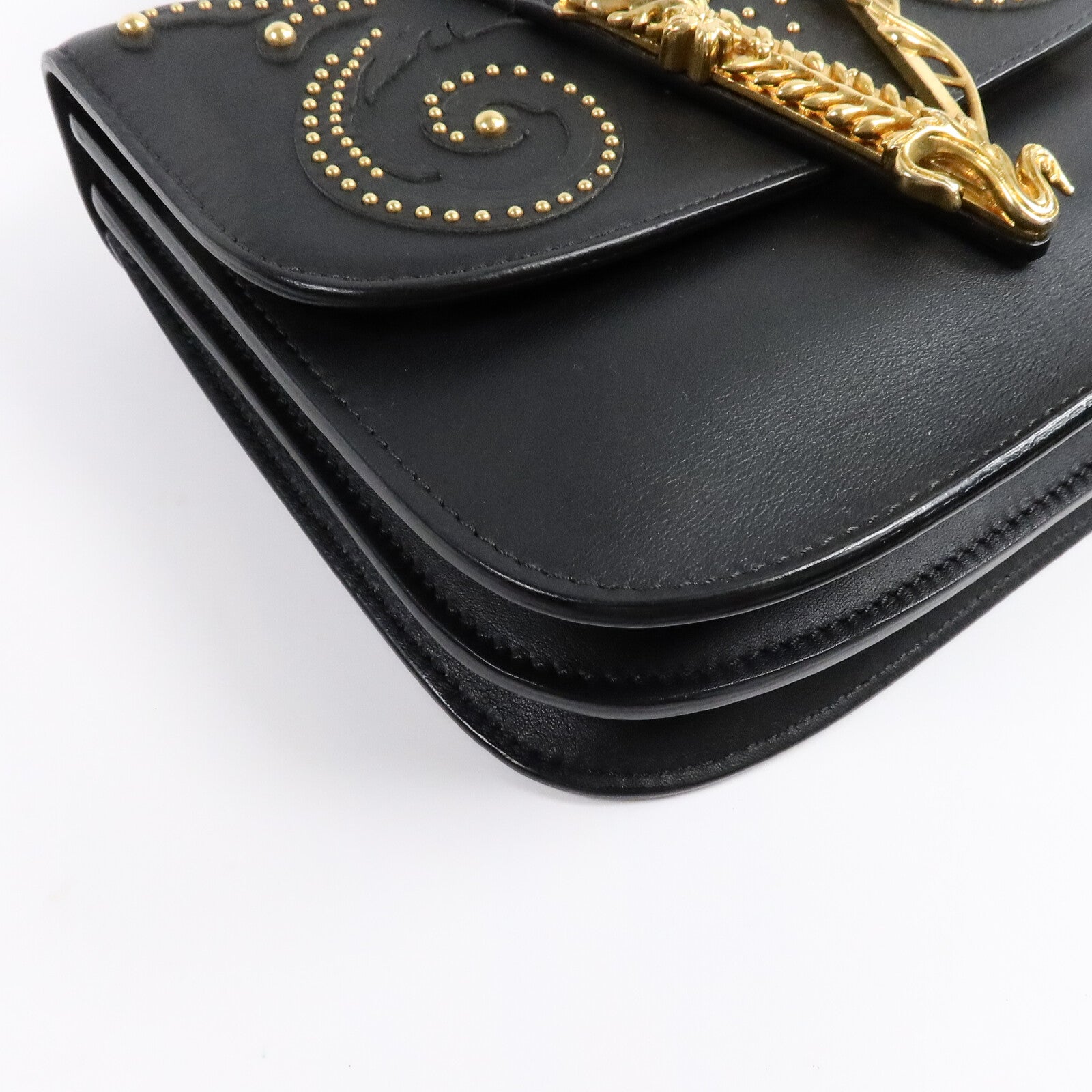VERSACE 牛皮皮革Virtus手挽肩背兩用袋