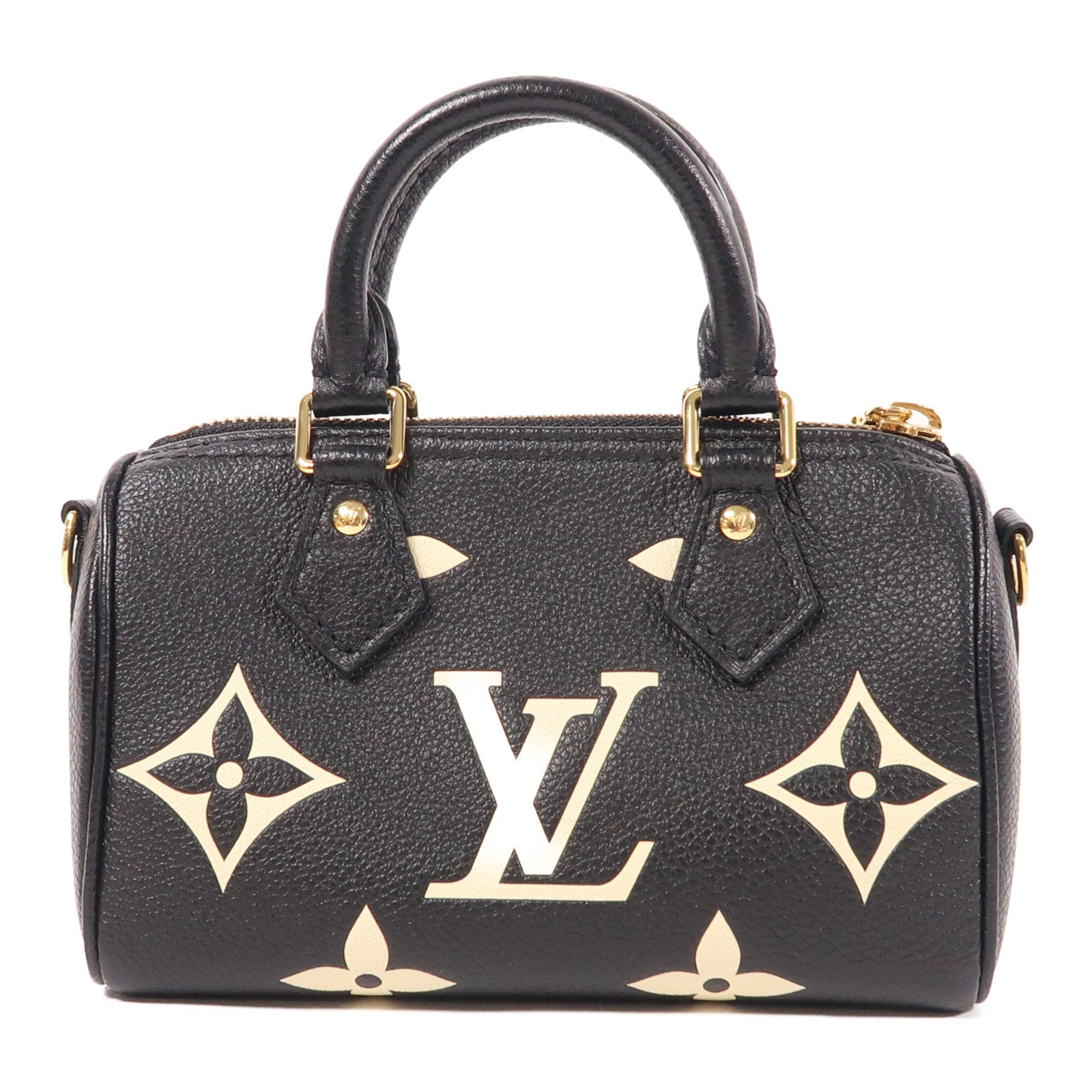 LOUIS VUITTON Monogram Empreinte Nano Speedy金扣手挽肩背兩用袋