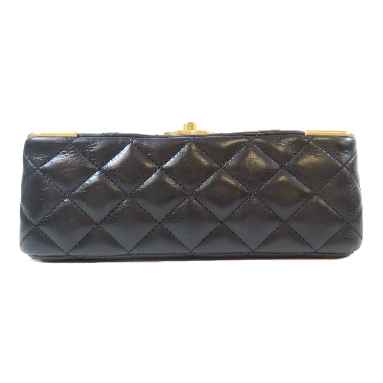 CHANEL 【激減優惠】菱格羊皮皮革Chain Shoulder金扣鏈帶肩背袋黑色