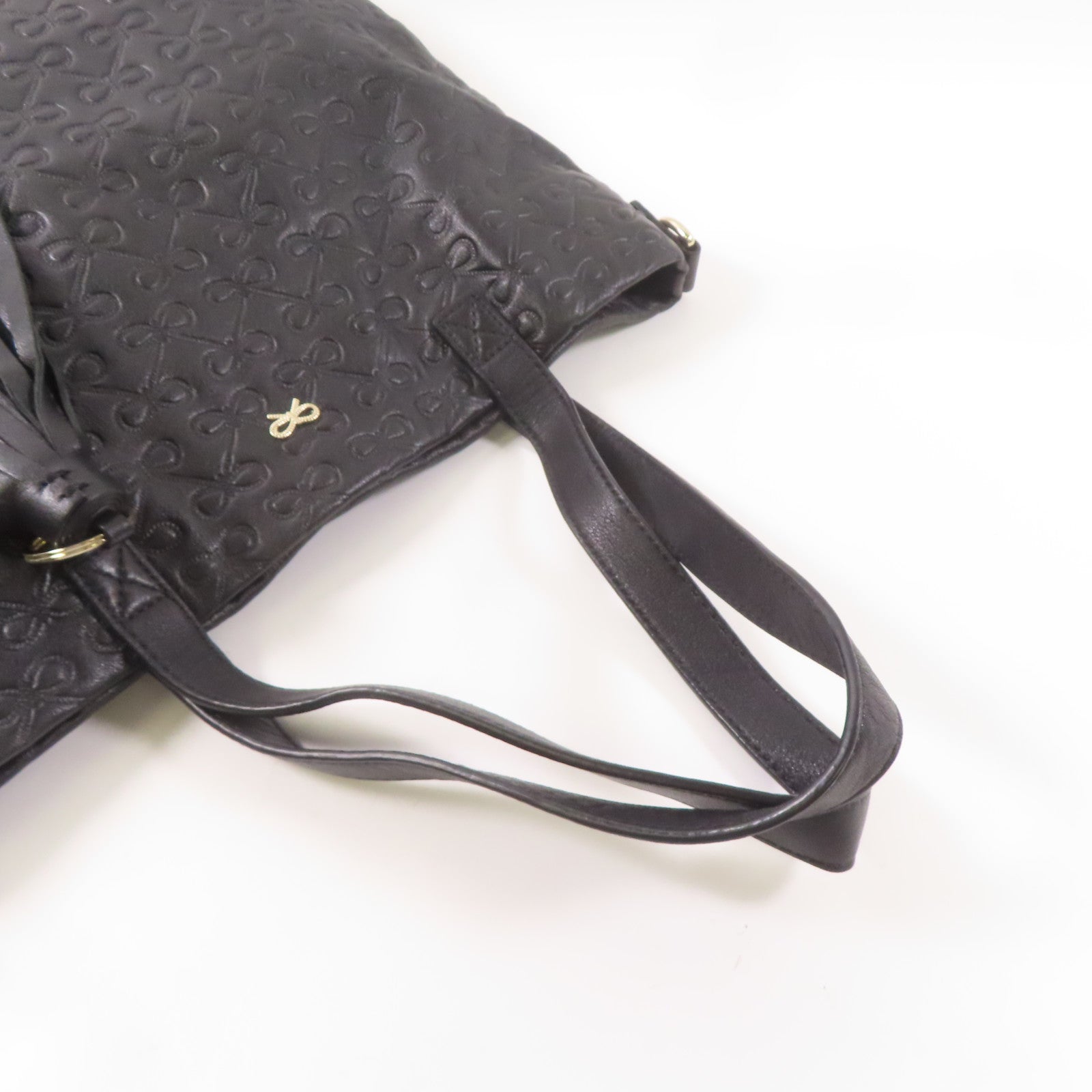 ANYA HINDMARCH 牛皮皮革Hand Bag手挽肩背兩用袋黑色