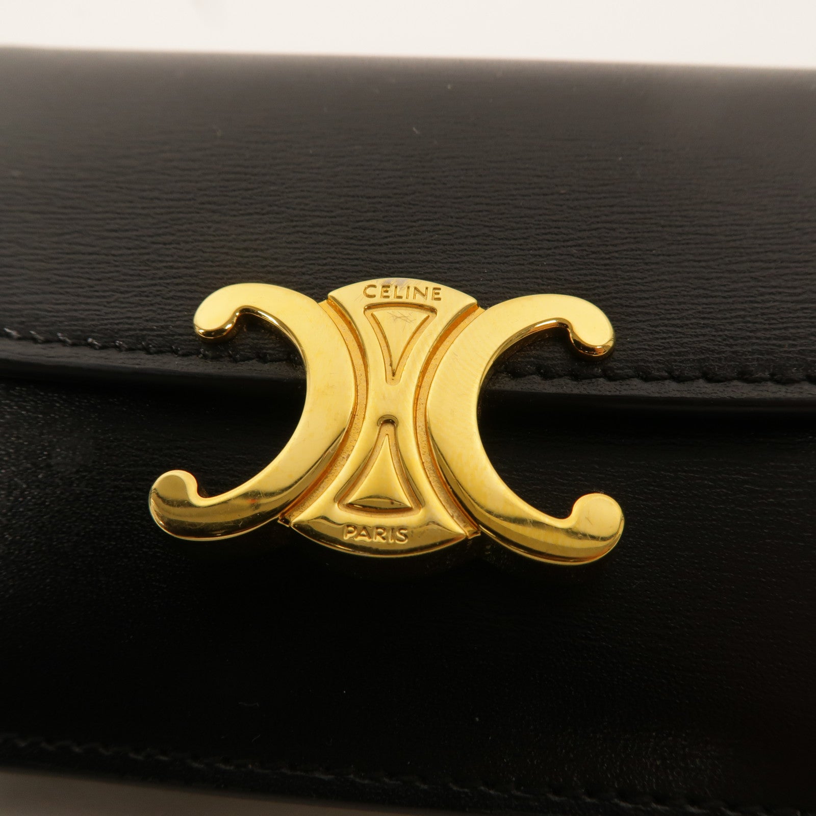 CELINE 牛皮皮革Card Holder With Flap Triomphe卡片套