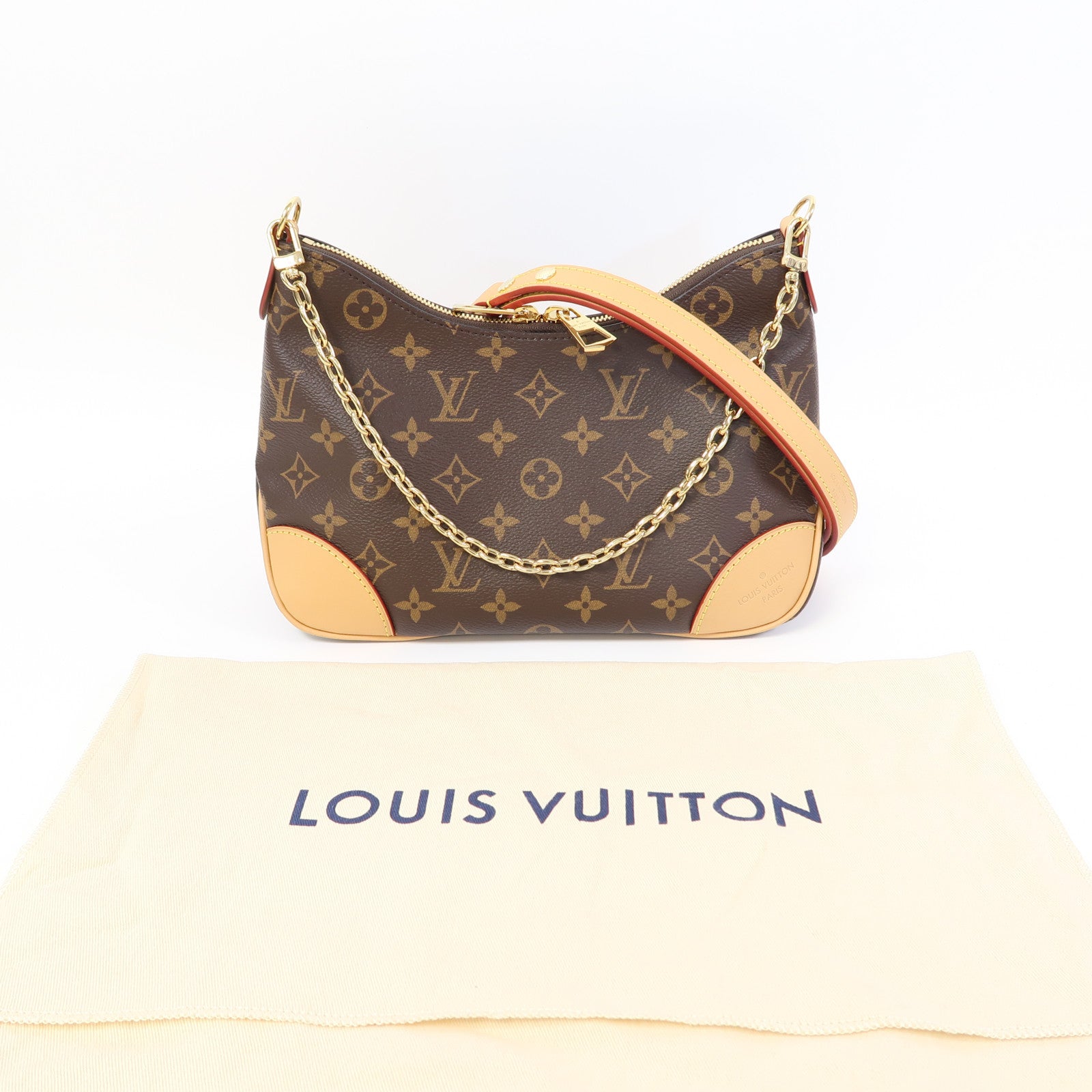 LOUIS VUITTON Monogram Boulogne金扣肩背袋啡色