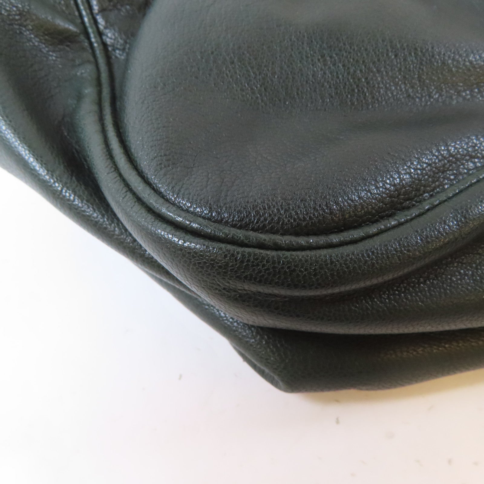 YVES SAINT LAURENT 【激減優惠】牛皮皮革Handbag金扣手挽袋深綠色