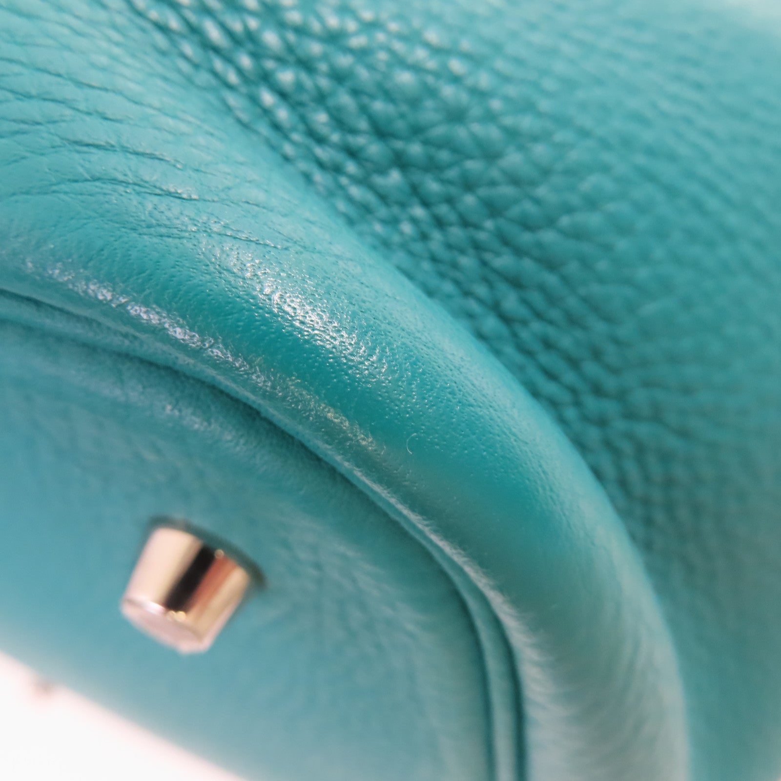 HERMES 【激減優惠】Clemence皮革Picotin MM Tote Bag銀扣手挽袋Bleu Paon孔雀藍色