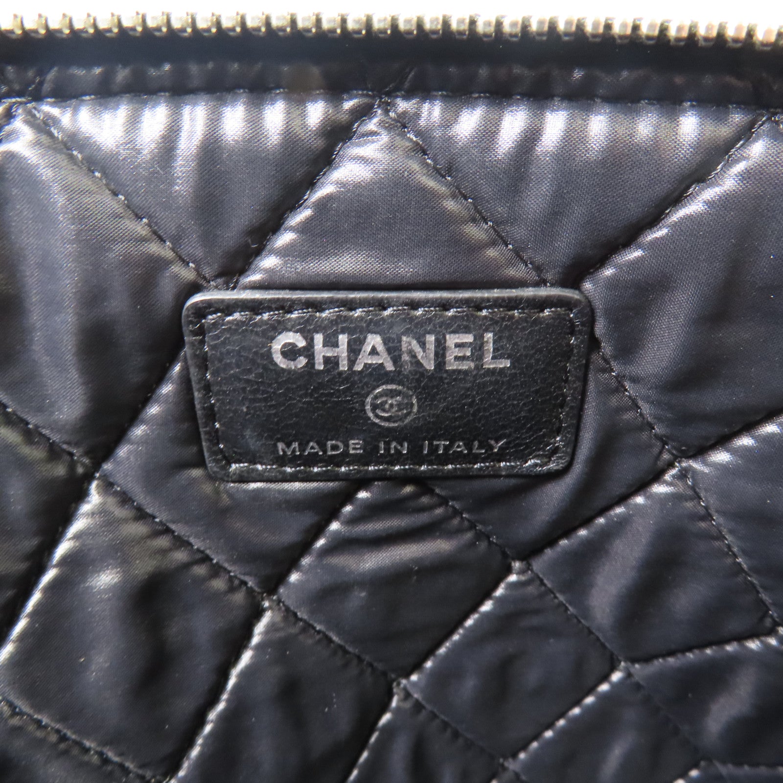 CHANEL 羊皮皮革Clutch銀扣手拿包