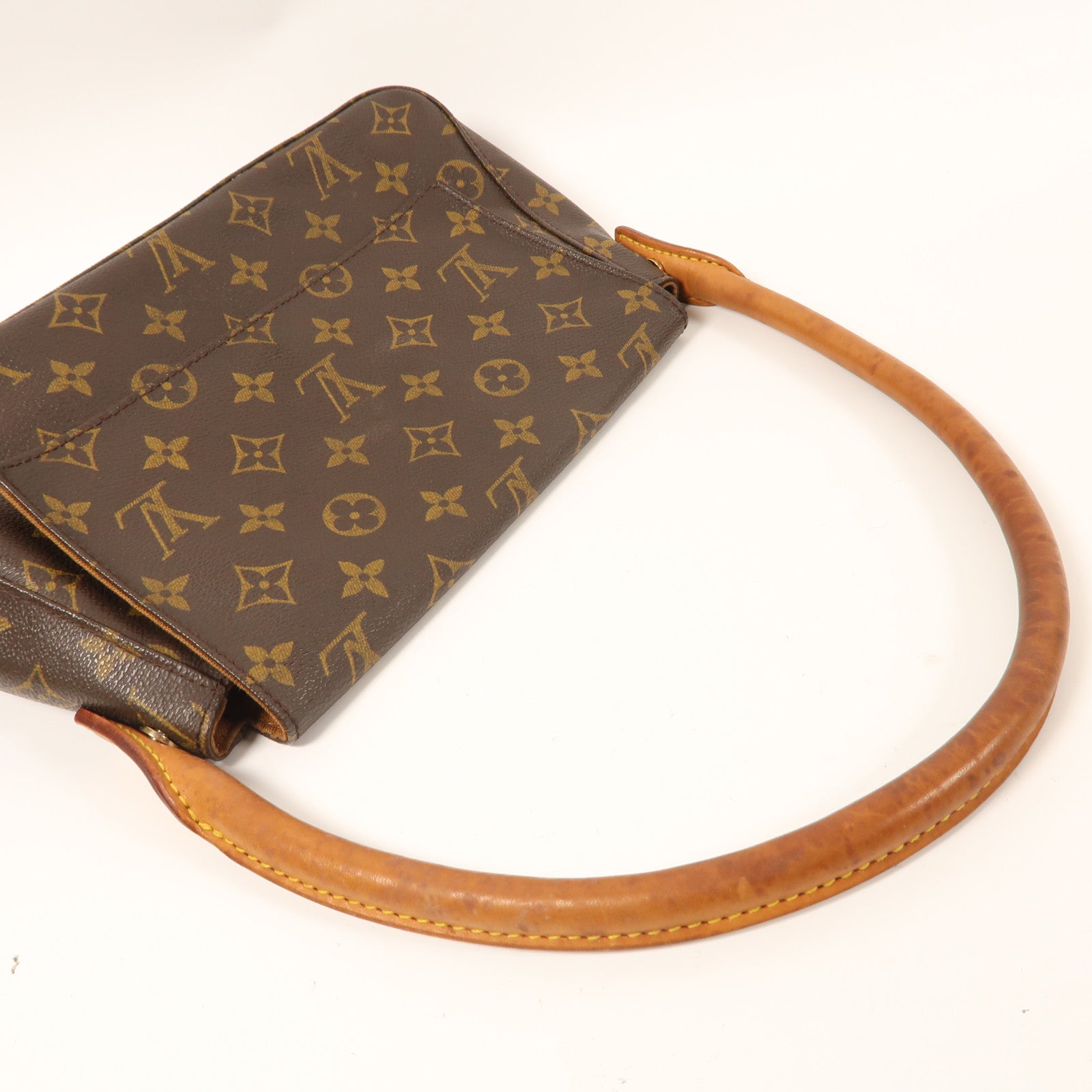 LOUIS VUITTON Monogram Mini Looping金扣肩背袋啡色