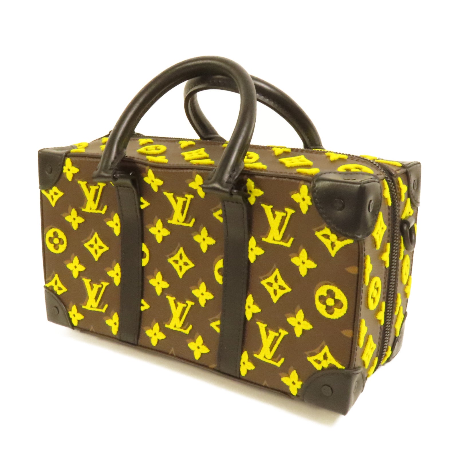 LOUIS VUITTON Monogram Tuffetage Jaune Trunk Speedy手挽肩背兩用袋