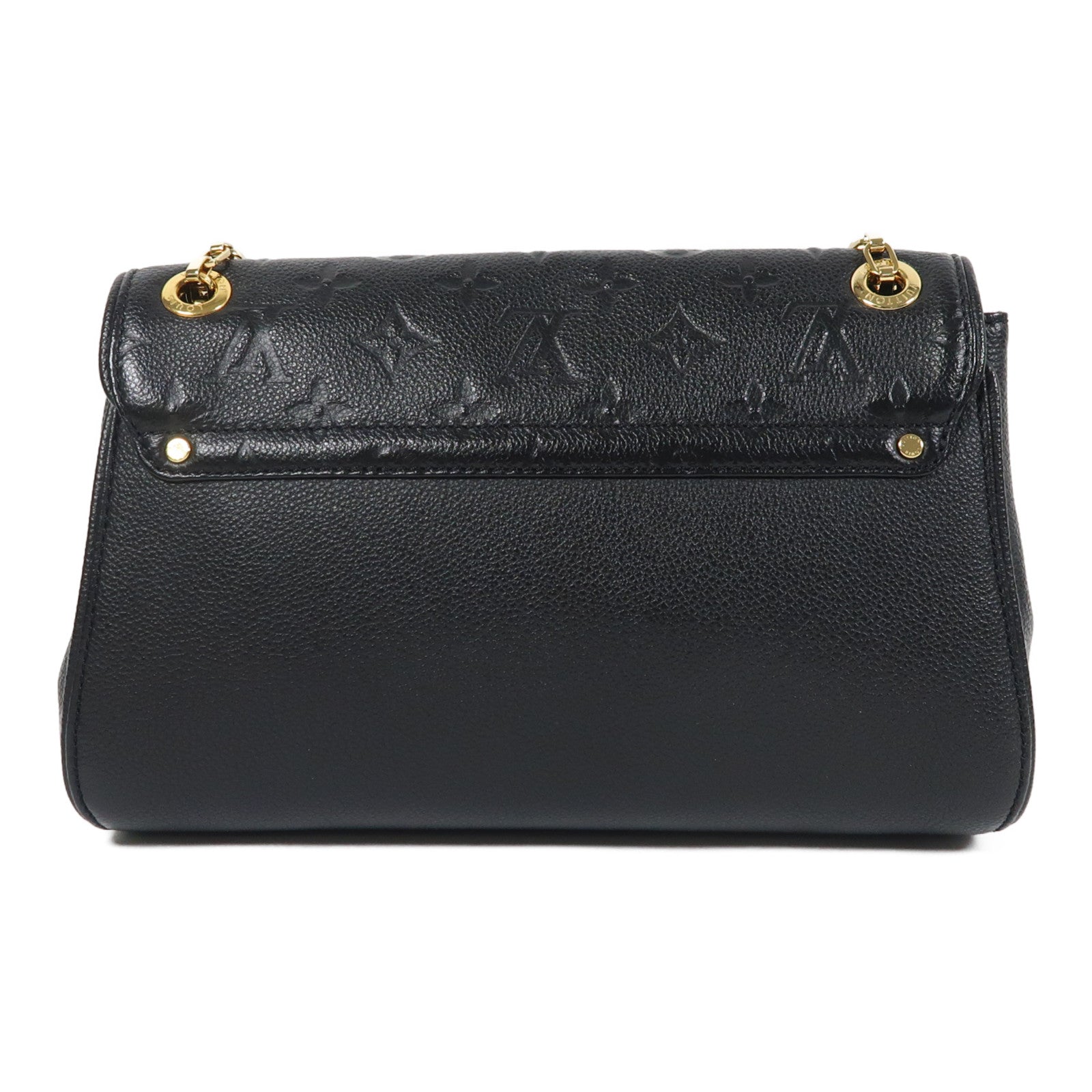 LOUIS VUITTON Monogram Empreinte Saint Germain PM金扣鏈帶肩背袋黑色