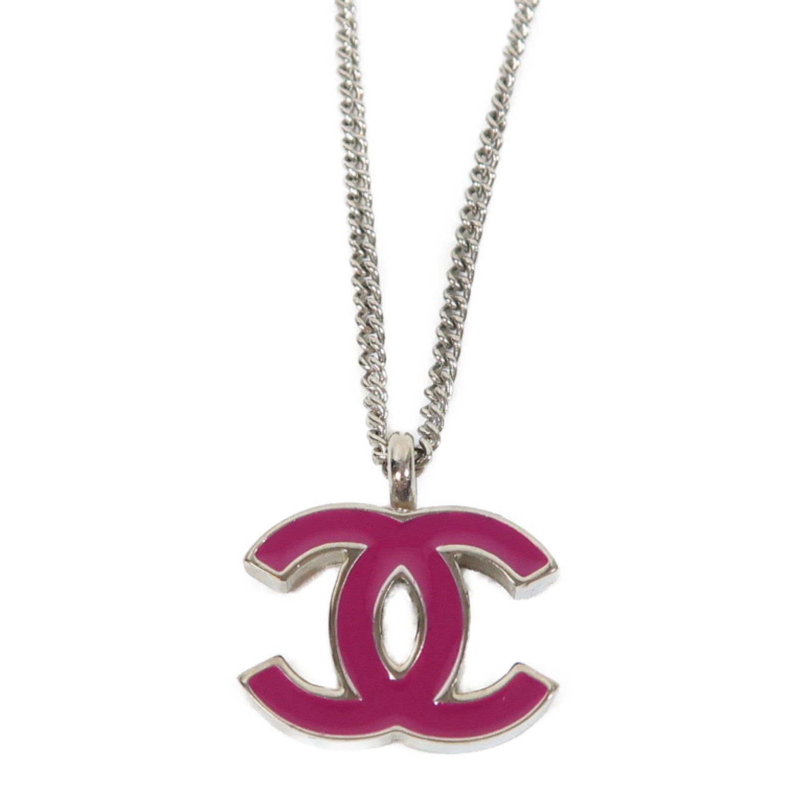 CHANEL 金屬Necklace項鍊銀色/紫色