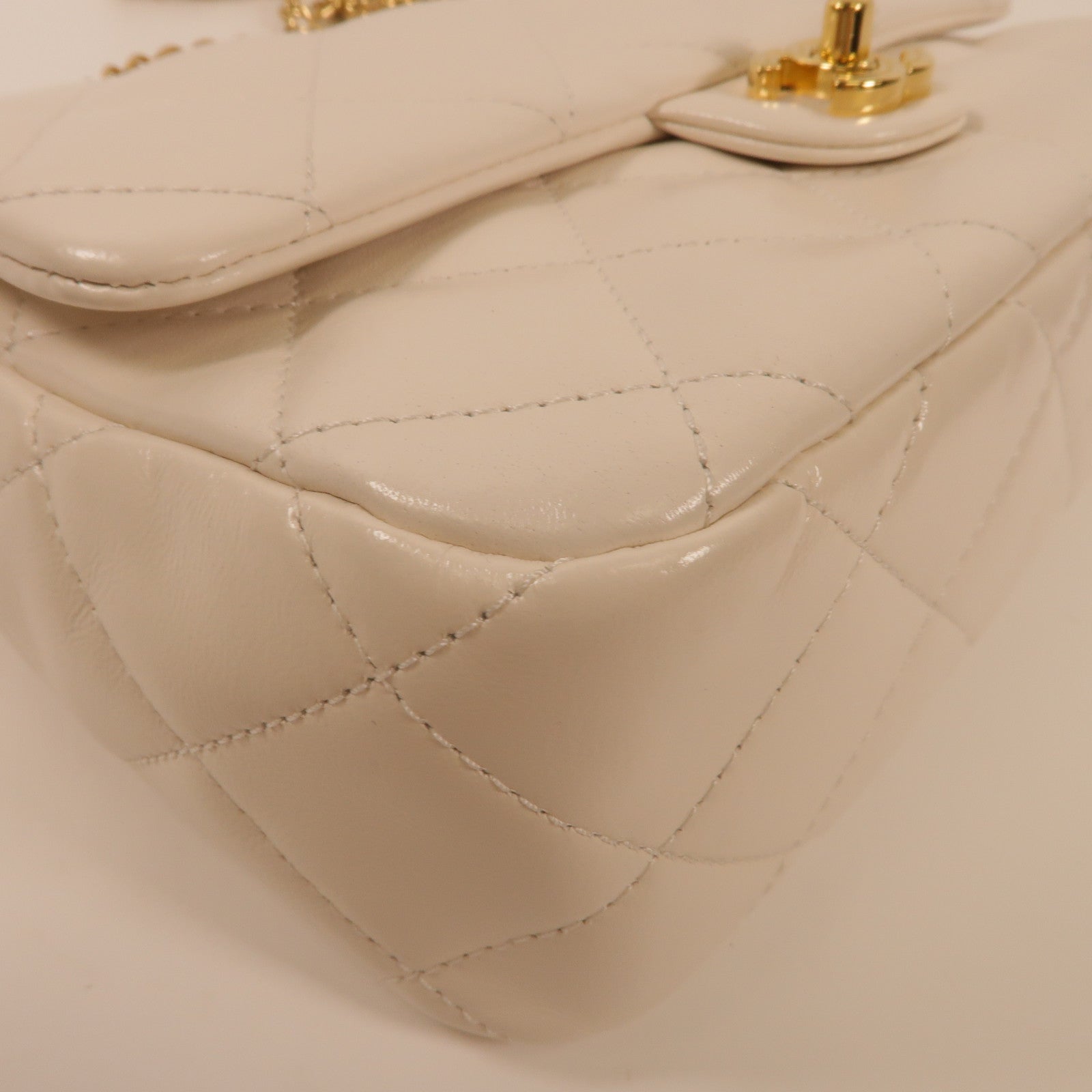 CHANEL 羊皮皮革Flap Bag金扣手挽肩背兩用袋