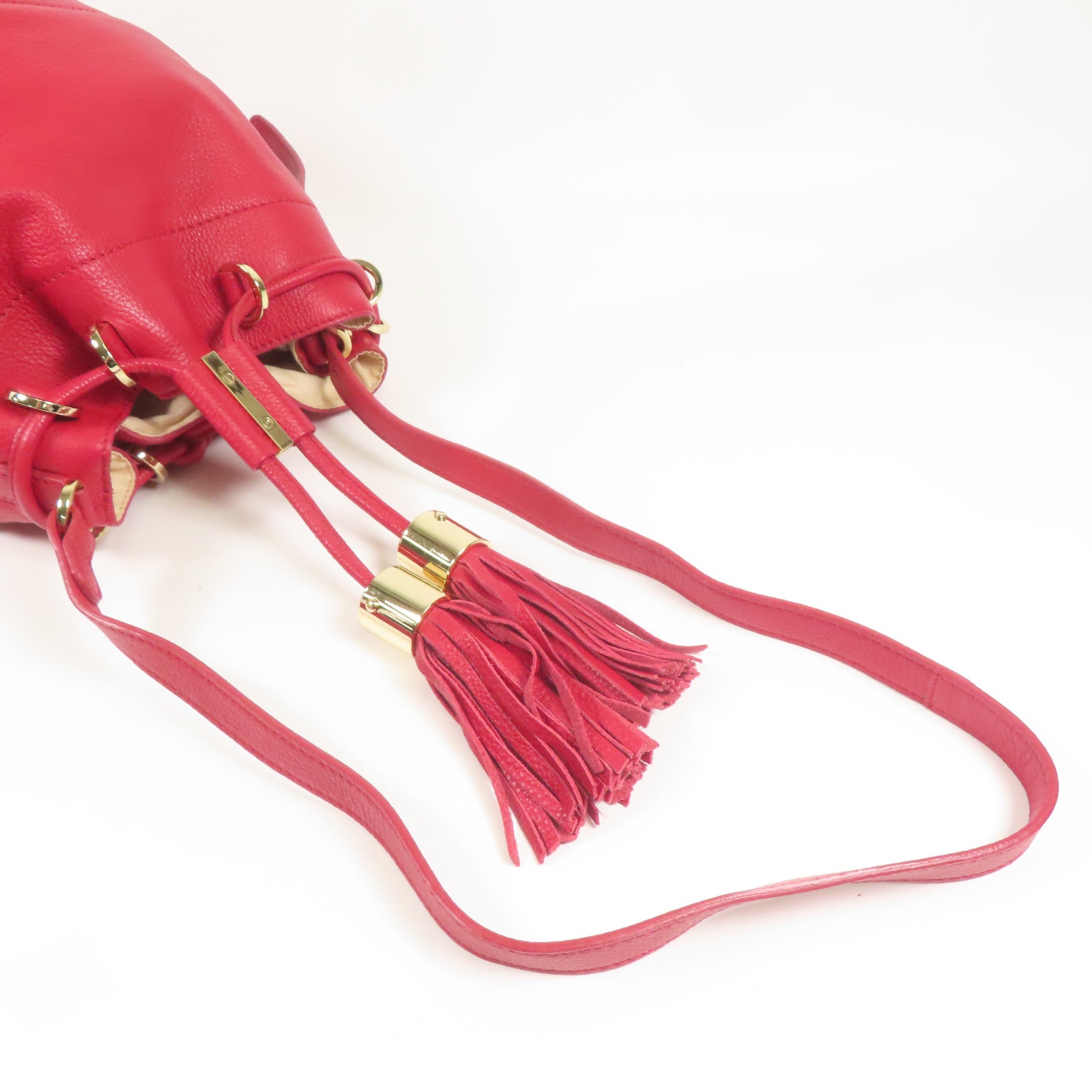 SEE BY CHLOE GHW Shoulder Bag Calfskin Leather Red