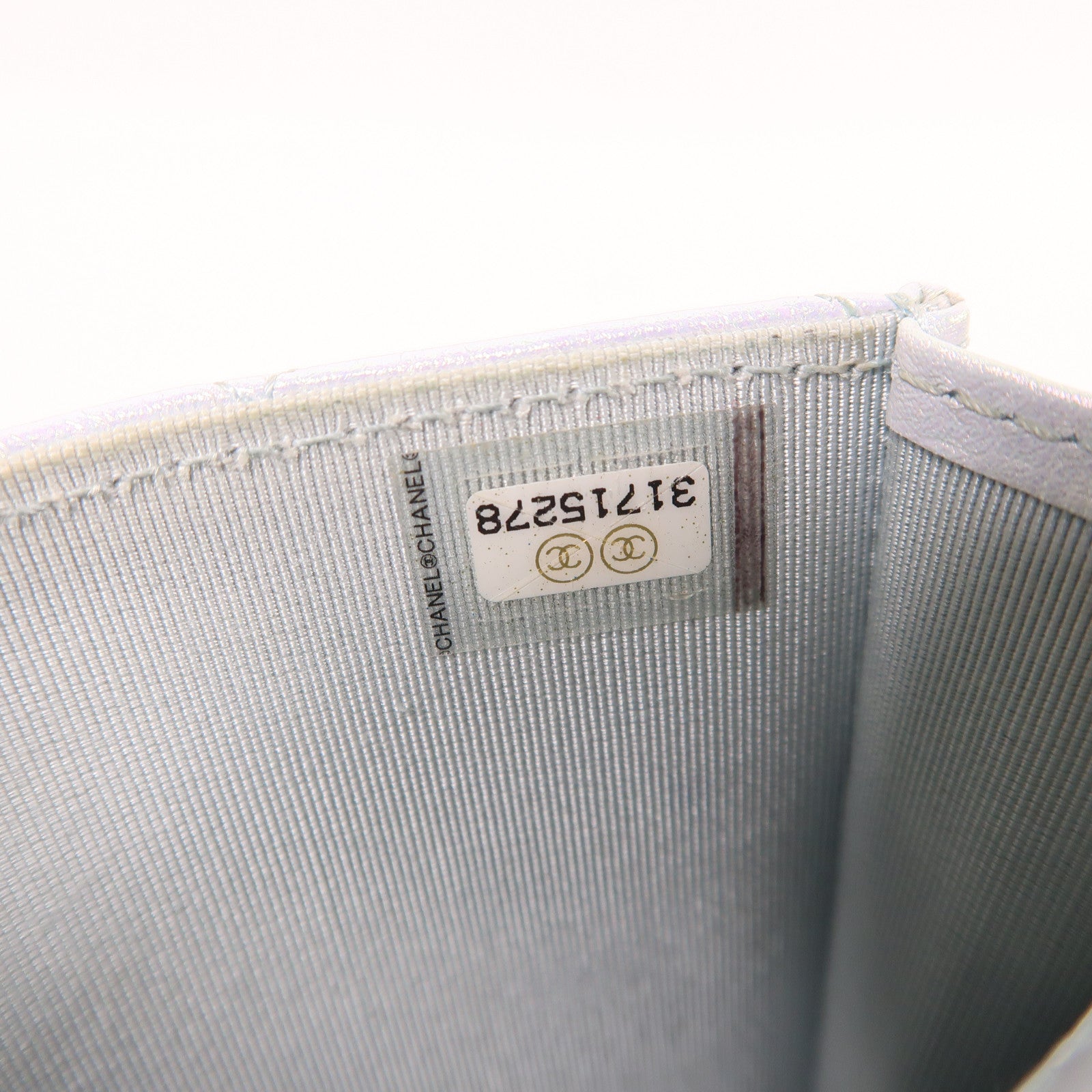 CHANEL 皮革Phone Holder銀扣鏈帶肩背袋